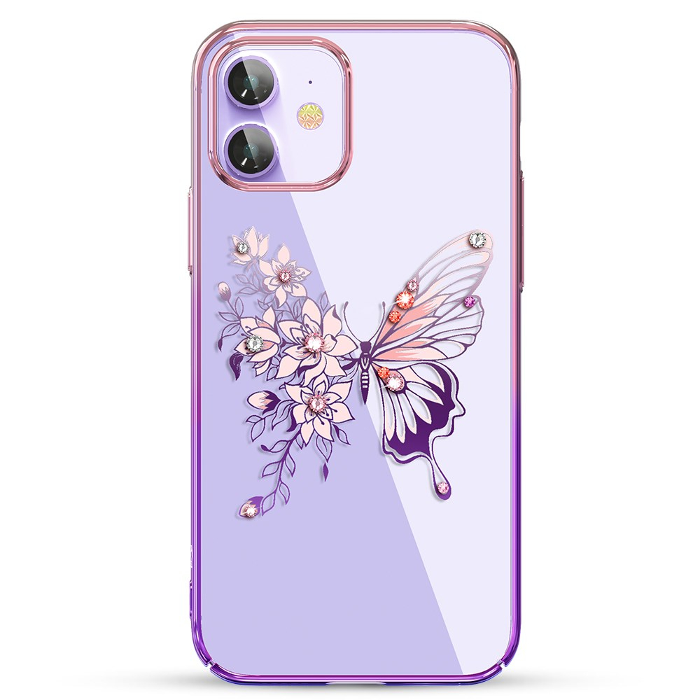 iPhone 12/12 PRO KINGXBAR Crystal violetinė nugarėlė BUTTERFLY