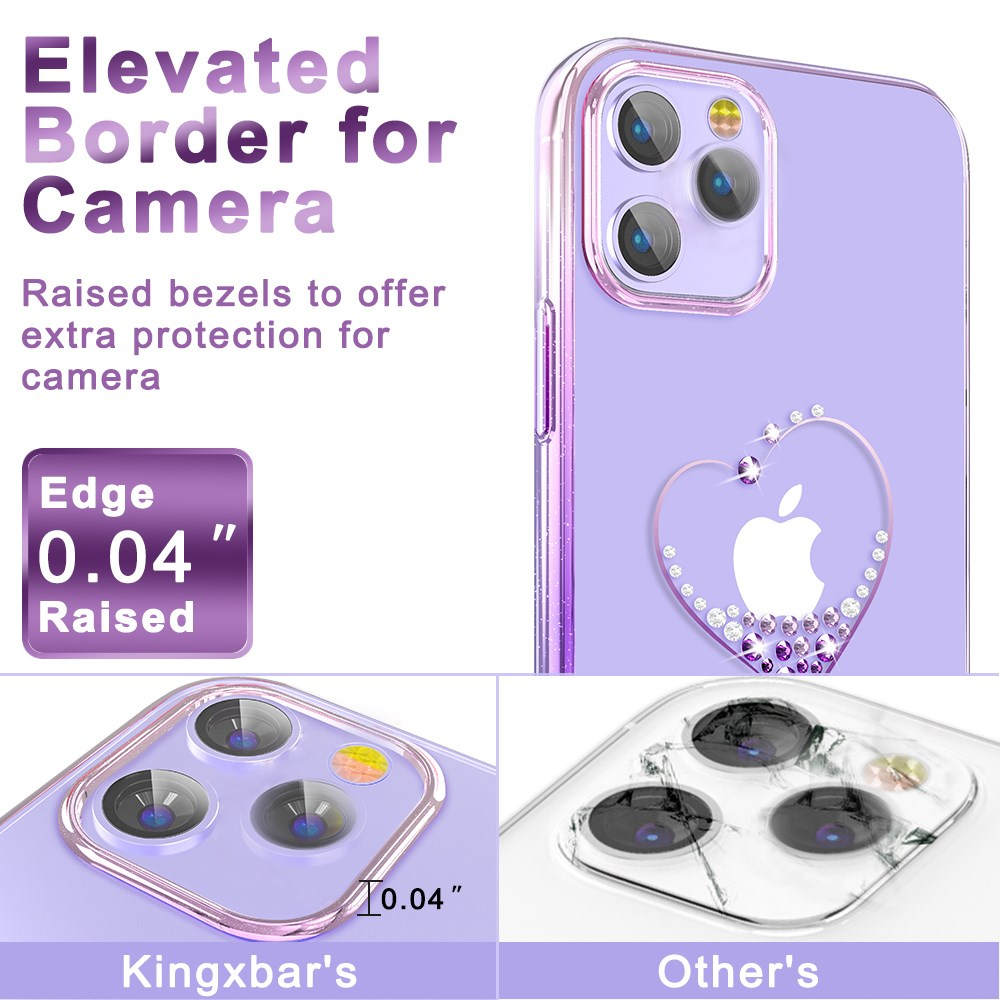 iPhone 12/12 PRO KINGXBAR Crystal violetinė nugarėlė WISH 3