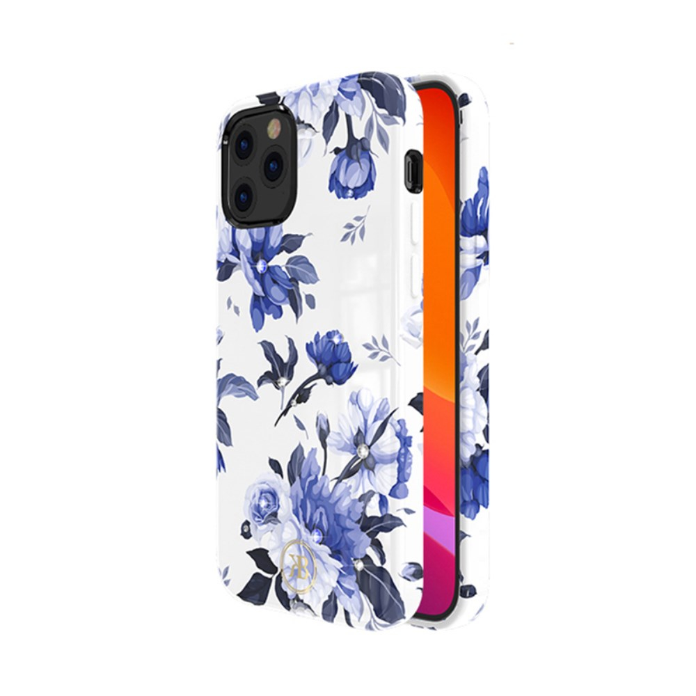 iPhone 12/12 PRO KINGXBAR flower nugarėlė White/Blue Fowers