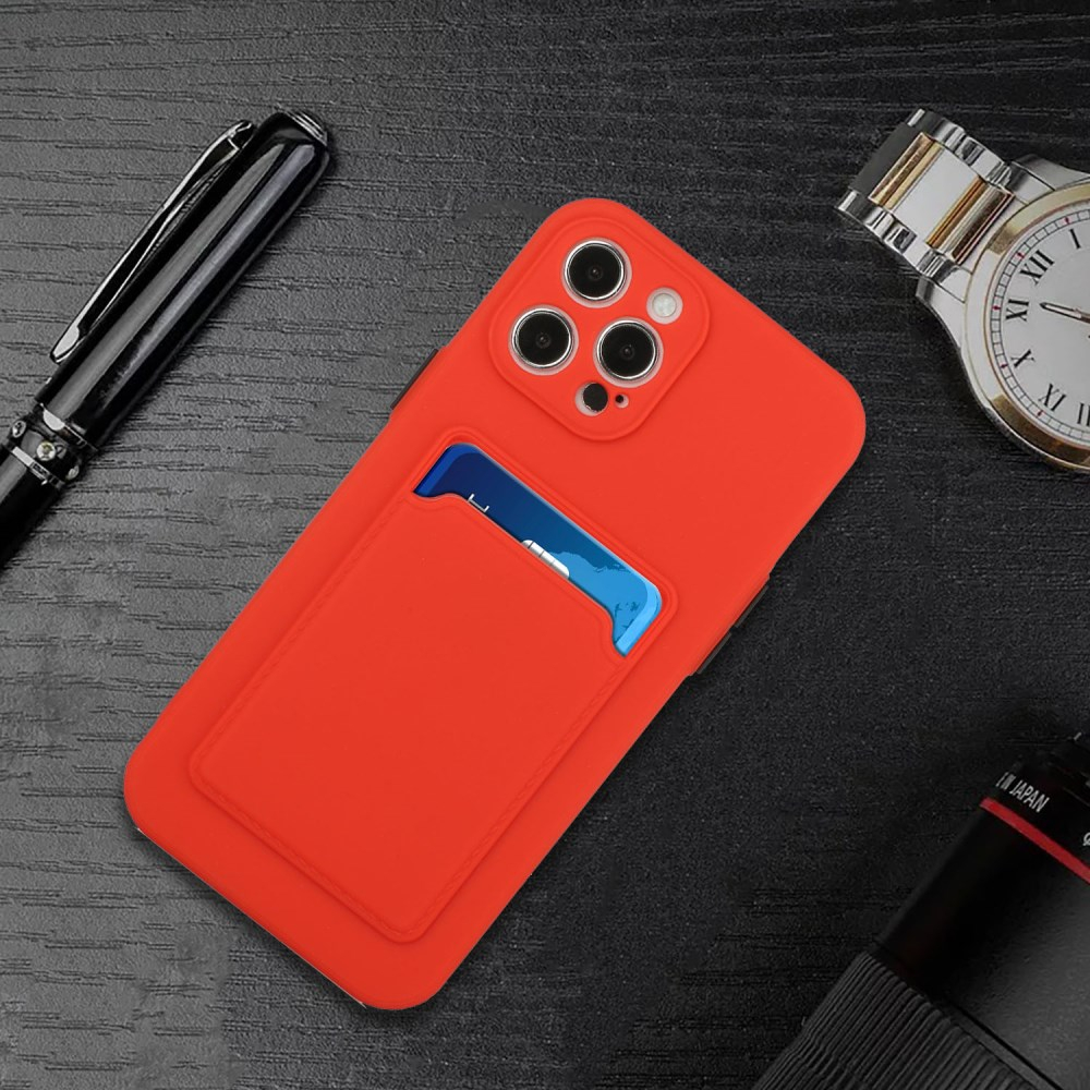 iPhone 12 PRO Tracy raudona nugarėlė SOLID WITH CARD SLOT 5