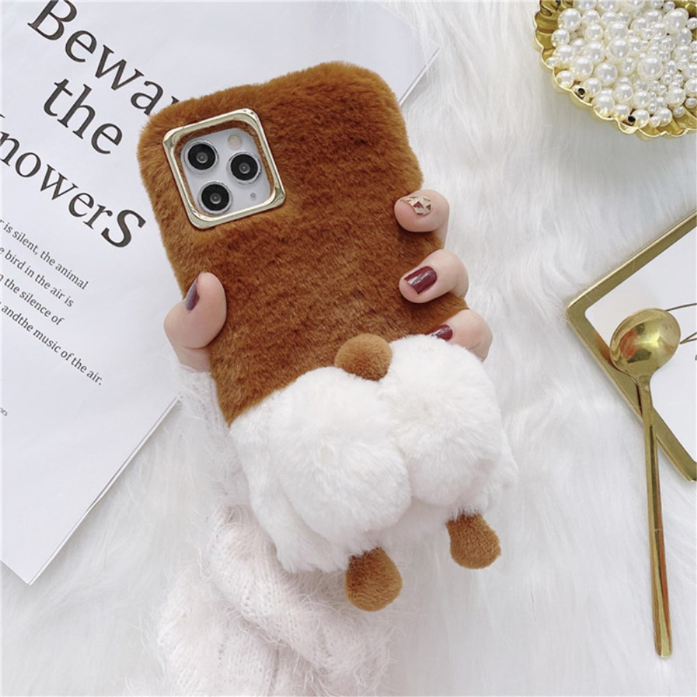 iPhone 13 PRO brown nugarėlė Fluffy Plush 1