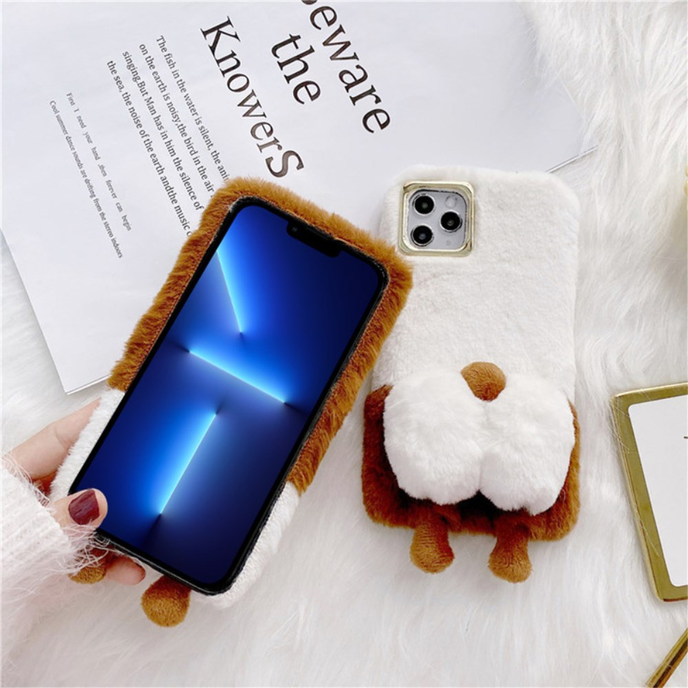 iPhone 13 PRO brown nugarėlė Fluffy Plush 3