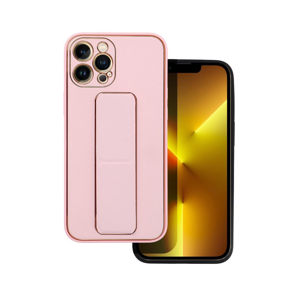 iPhone 13 PRO MAX rožinė SULADA LEATHER STAND nugarėlė 1