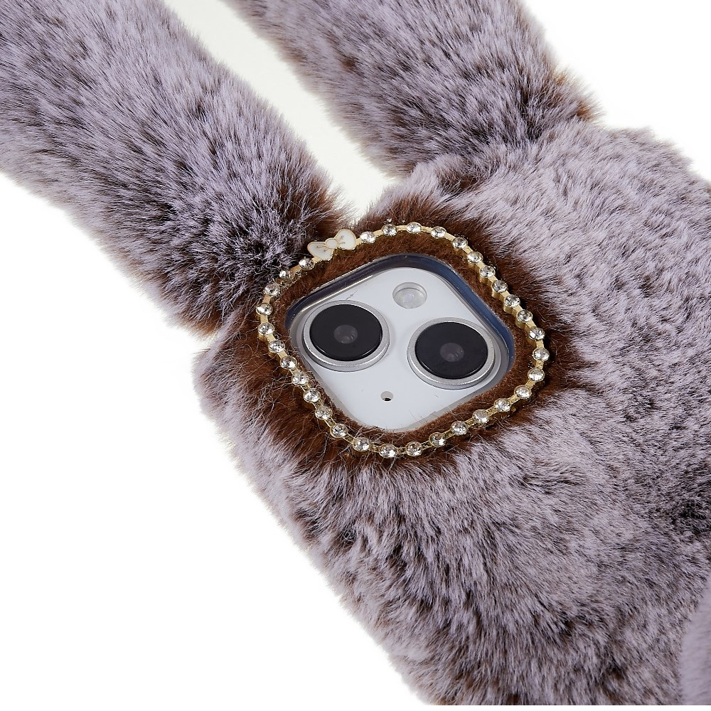 iPhone 14 PLUS brown nugarėlė Fluffy rabbit 3