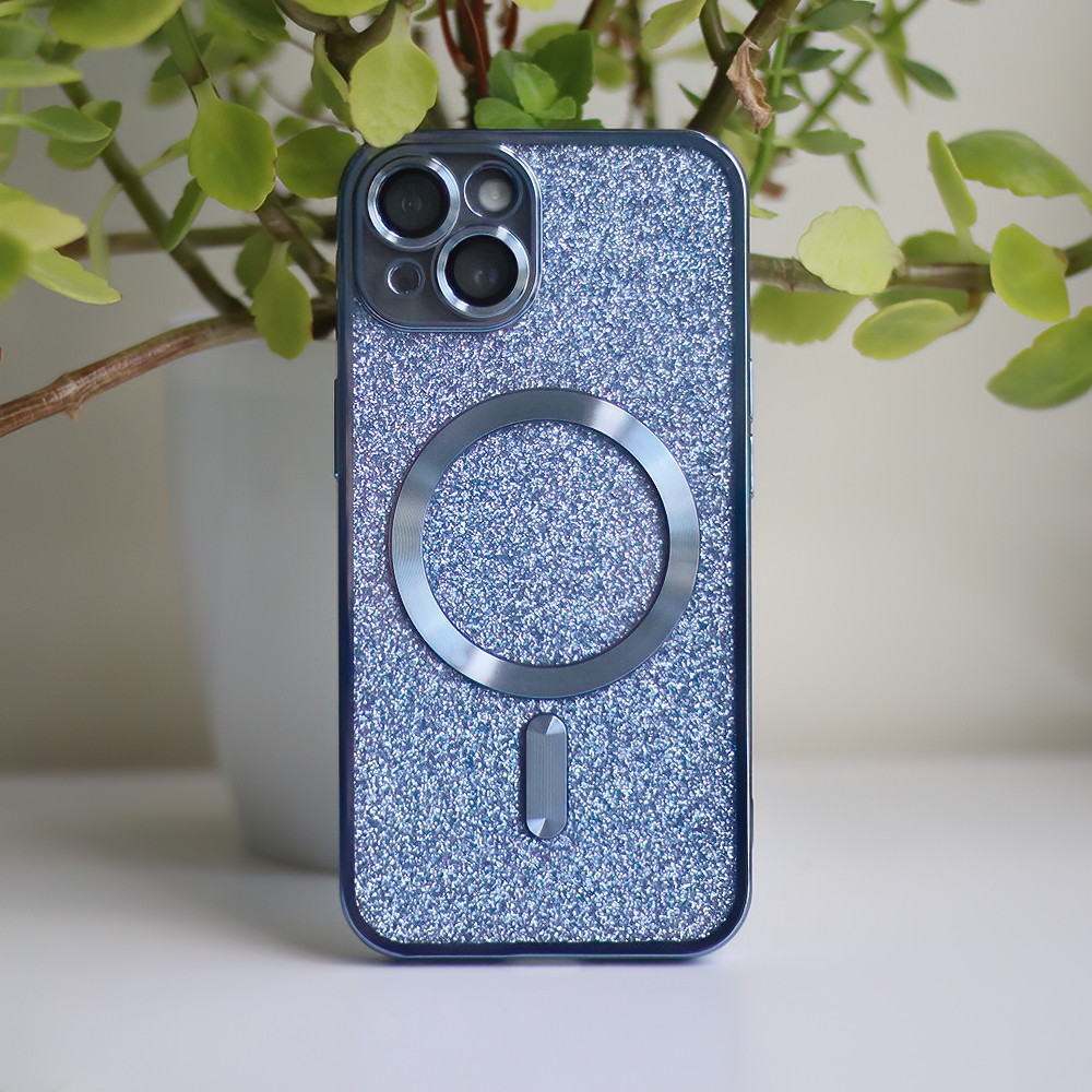iPhone 14 PRO MAX blue Glitter Chrome Mag nugarėle 3