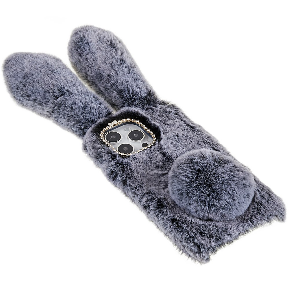 iPhone 14 PRO MAX dark grey nugarėlė Fluffy rabbit 2