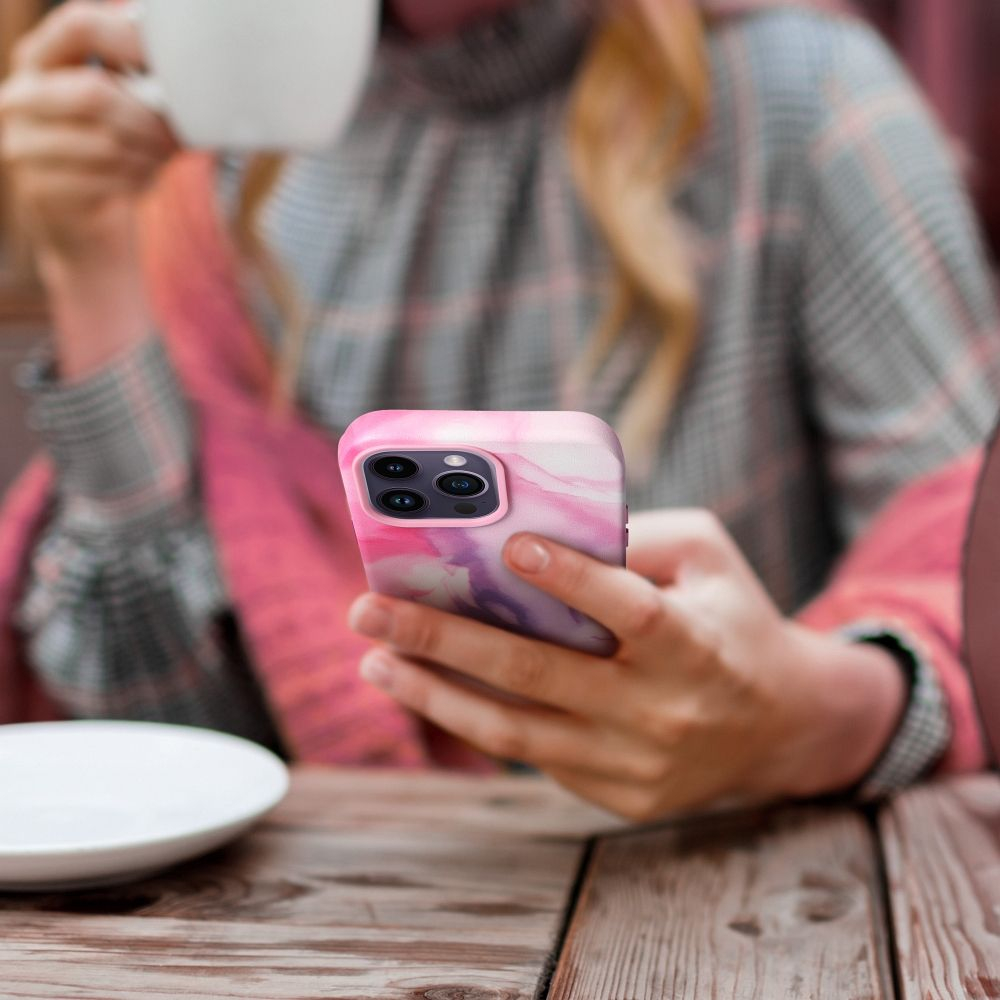 iPhone 14 PRO purple splash MagLeather nugarėlė 3