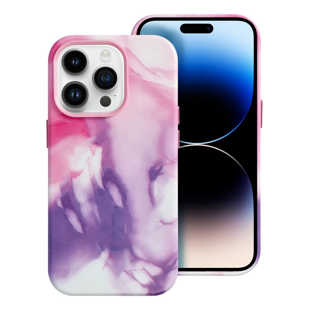 iPhone 14 PRO purple splash MagLeather nugarėlė
