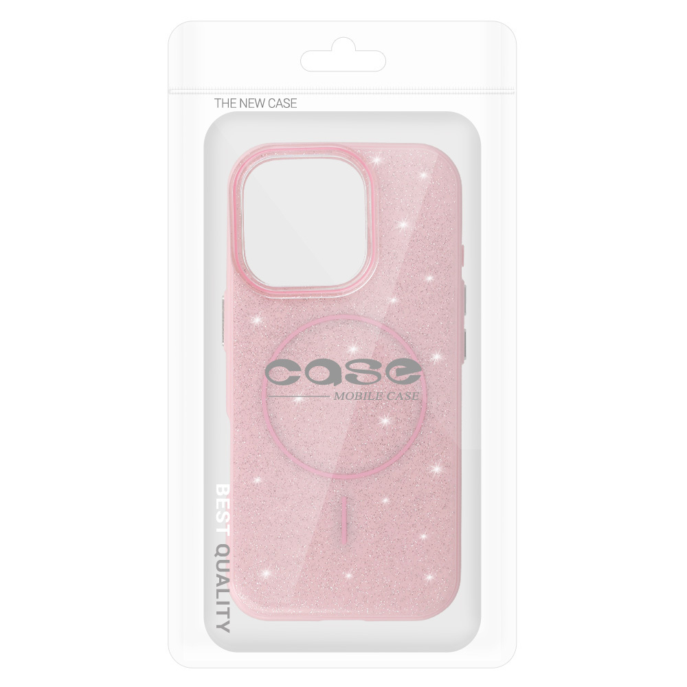 iPhone 15 light pink SLIM SHINY MagSafe nugarėlė 6