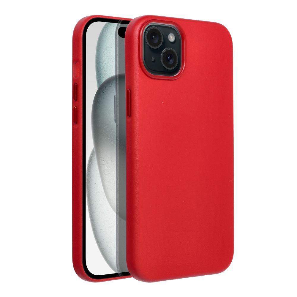 iPhone 15 PLUS red MagLeather MagSafe nugarėlė 1