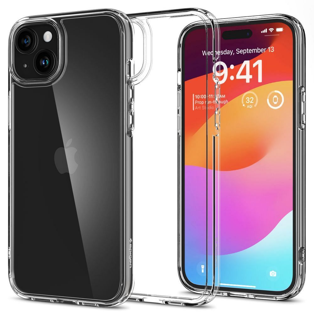 iPhone 15 PLUS skaidri SPIGEN ULTRA HYBRID nugarėlė