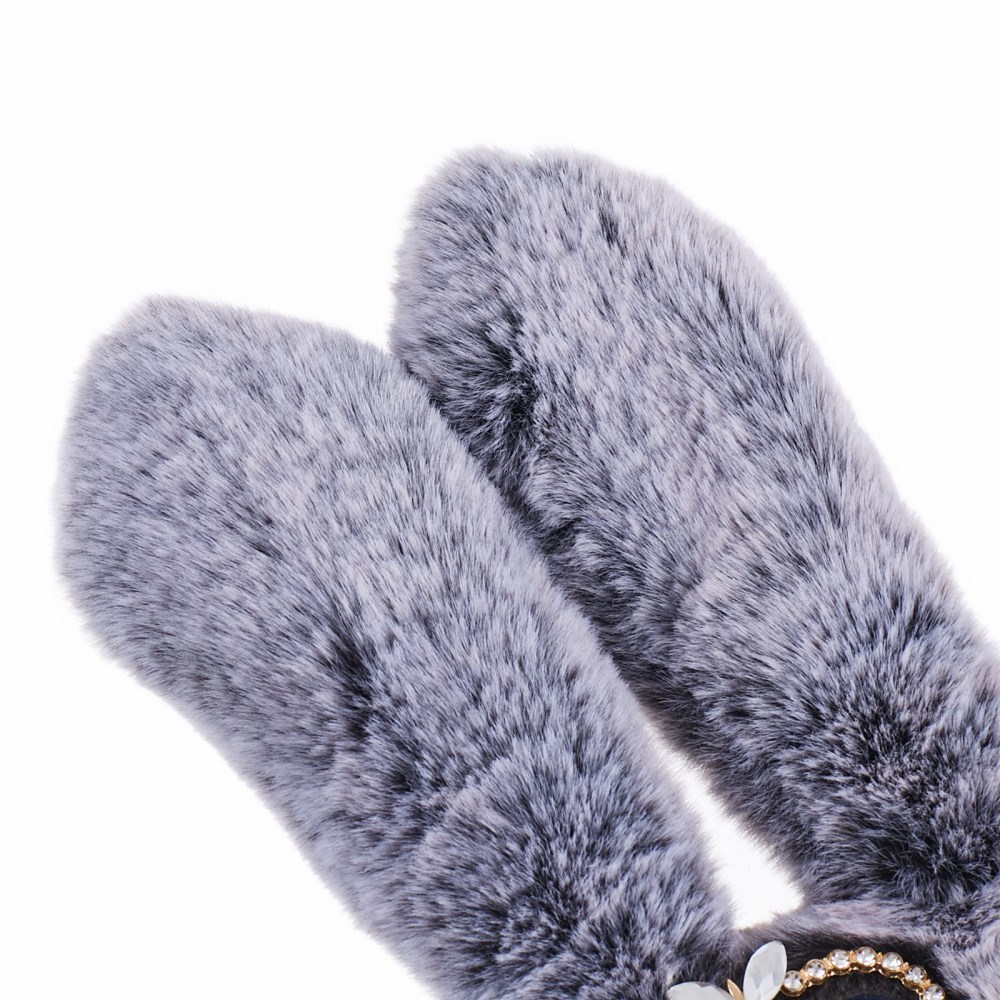 iPhone 15 PRO dark grey nugarėlė Fluffy rabbit 4