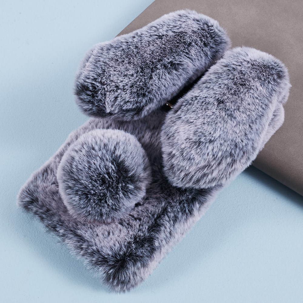 iPhone 15 PRO dark grey nugarėlė Fluffy rabbit 8