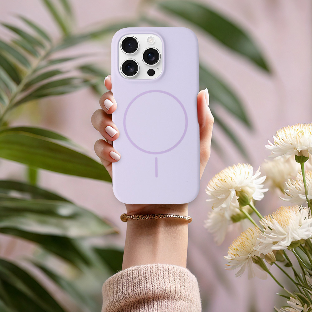 iPhone 15 / 14 / 13 purple SLIM SILICONE MagSafe nugarėlė 5