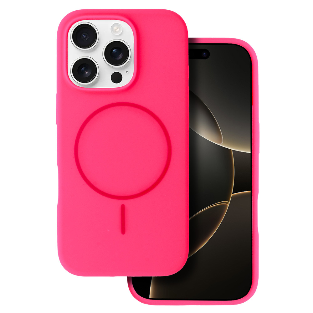 iPhone 16 PRO MAX pink SLIM SILICONE MagSafe nugarėlė