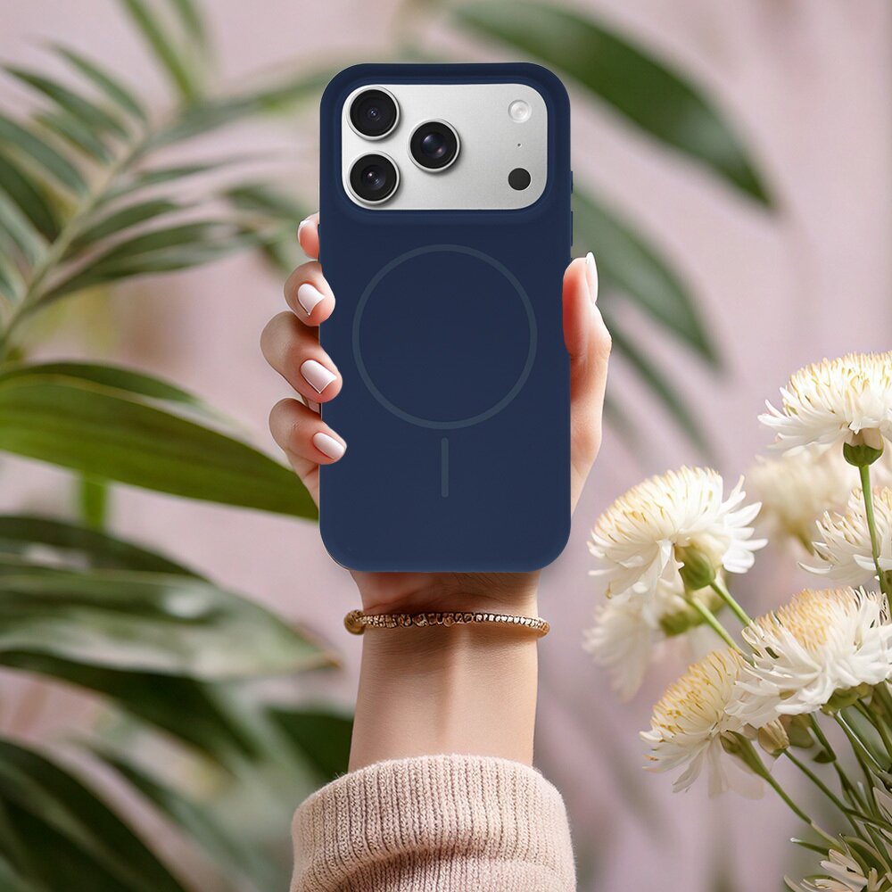iPhone 17 dark blue SLIM SILICONE MagSafe nugarėlė 4