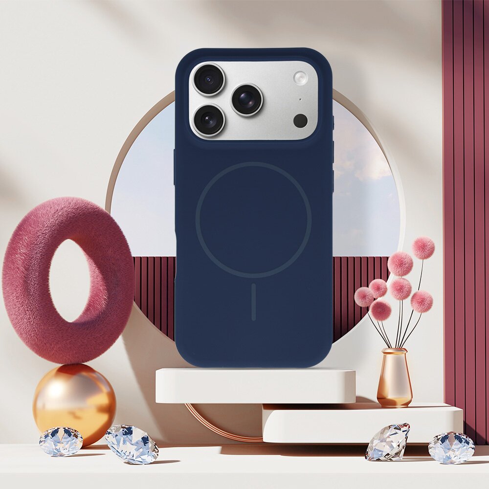 iPhone 17 dark blue SLIM SILICONE MagSafe nugarėlė 5