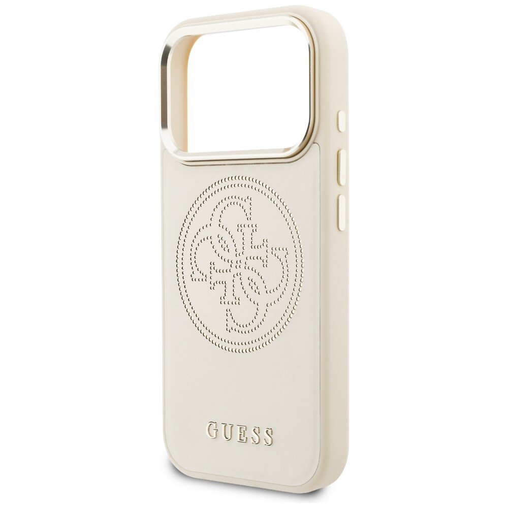 iPhone 17 PRO beige MagSafe PU Leather Perforated 4G GUESS nugarėlė 5