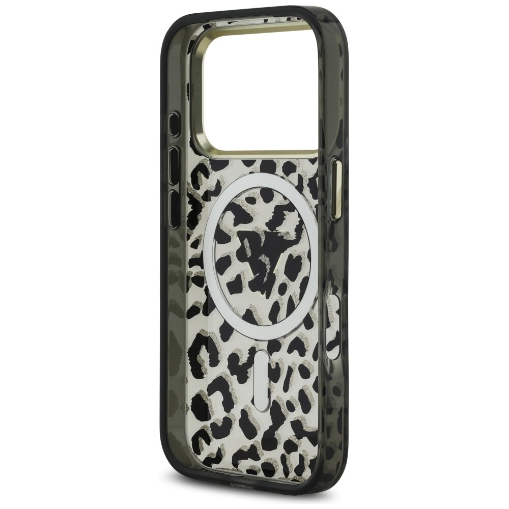 iPhone 17 PRO black MagSafe Leopard Glitter GUESS nugarėlė 6