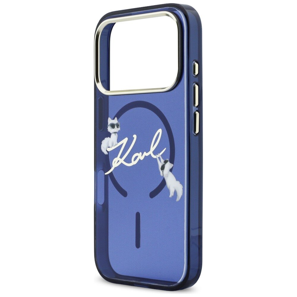 iPhone 17 PRO blue MagSafe IML Choupette Karl Script Logo KARL LAGERFELD nugarėlė 5