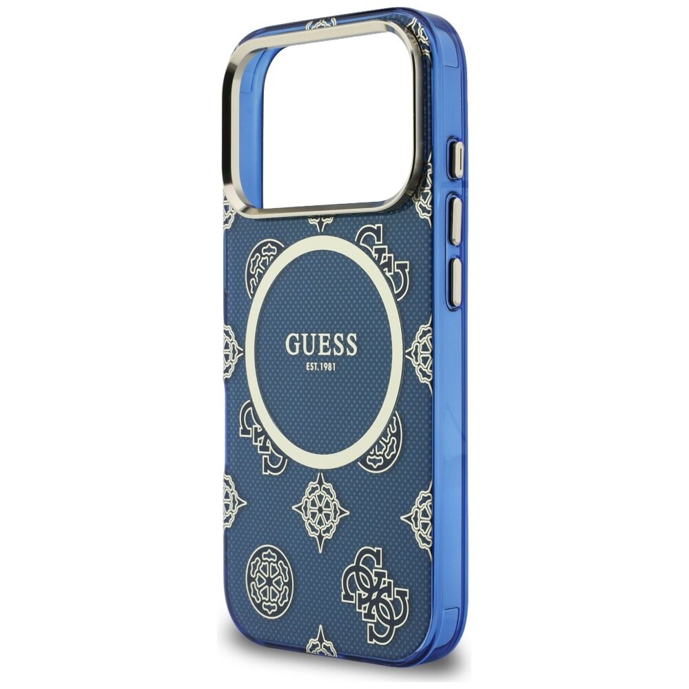 iPhone 17 PRO blue MagSafe IML Peony Dot GUESS nugarėlė 5