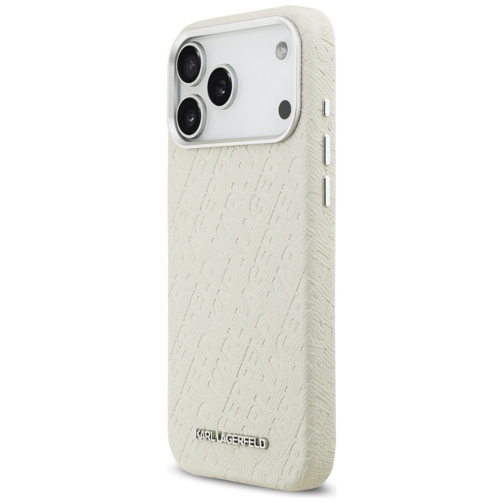 iPhone 17 PRO MAX beige MagSafe PU Stamped Karl AO KARL LAGERFELD nugarėlė 1