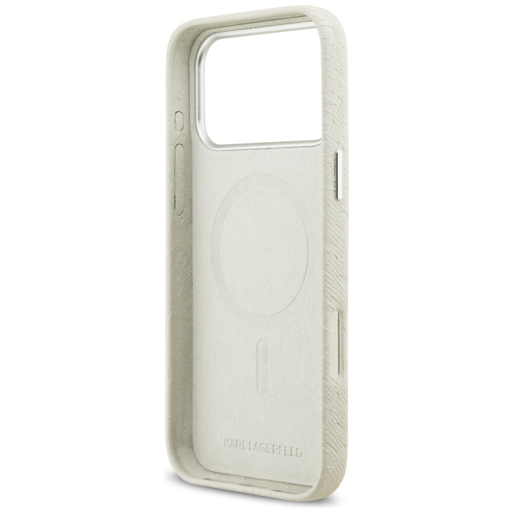 iPhone 17 PRO MAX beige MagSafe PU Stamped Karl AO KARL LAGERFELD nugarėlė 6