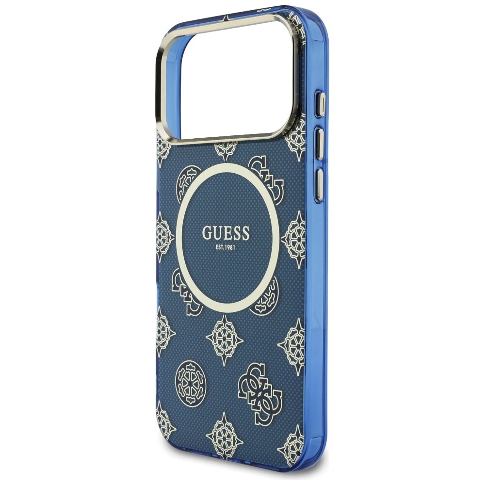 iPhone 17 PRO MAX blue MagSafe IML Peony Dot GUESS nugarėlė 5