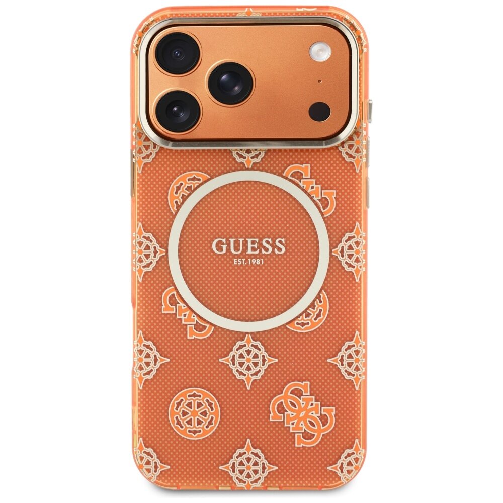 iPhone 17 PRO MAX orange MagSafe IML Peony Dot GUESS nugarėlė 2