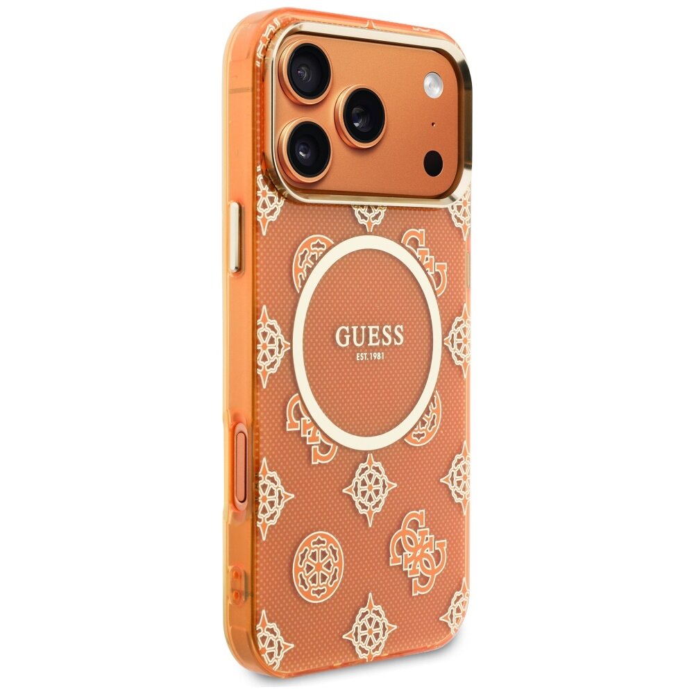 iPhone 17 PRO MAX orange MagSafe IML Peony Dot GUESS nugarėlė 3