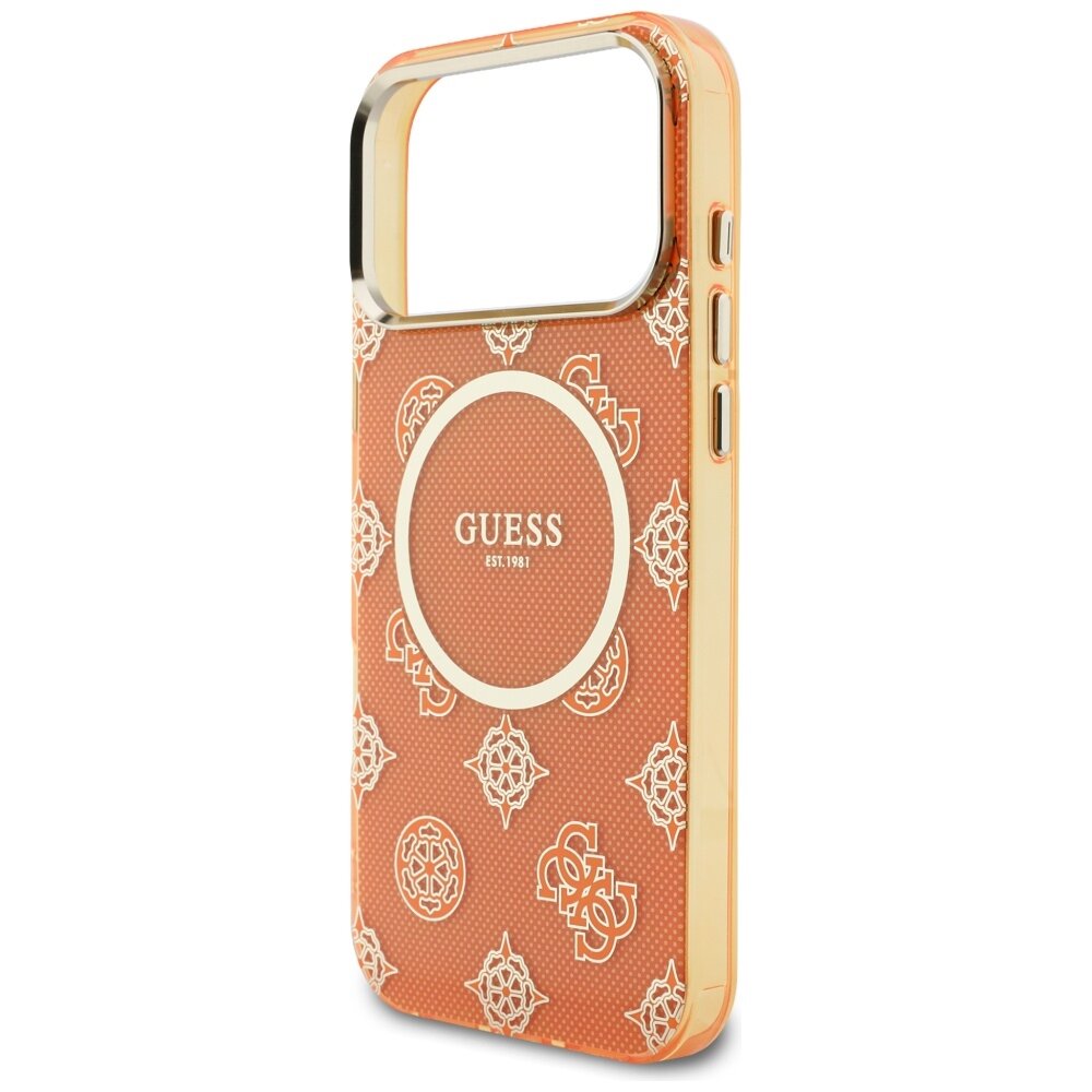 iPhone 17 PRO MAX orange MagSafe IML Peony Dot GUESS nugarėlė 5
