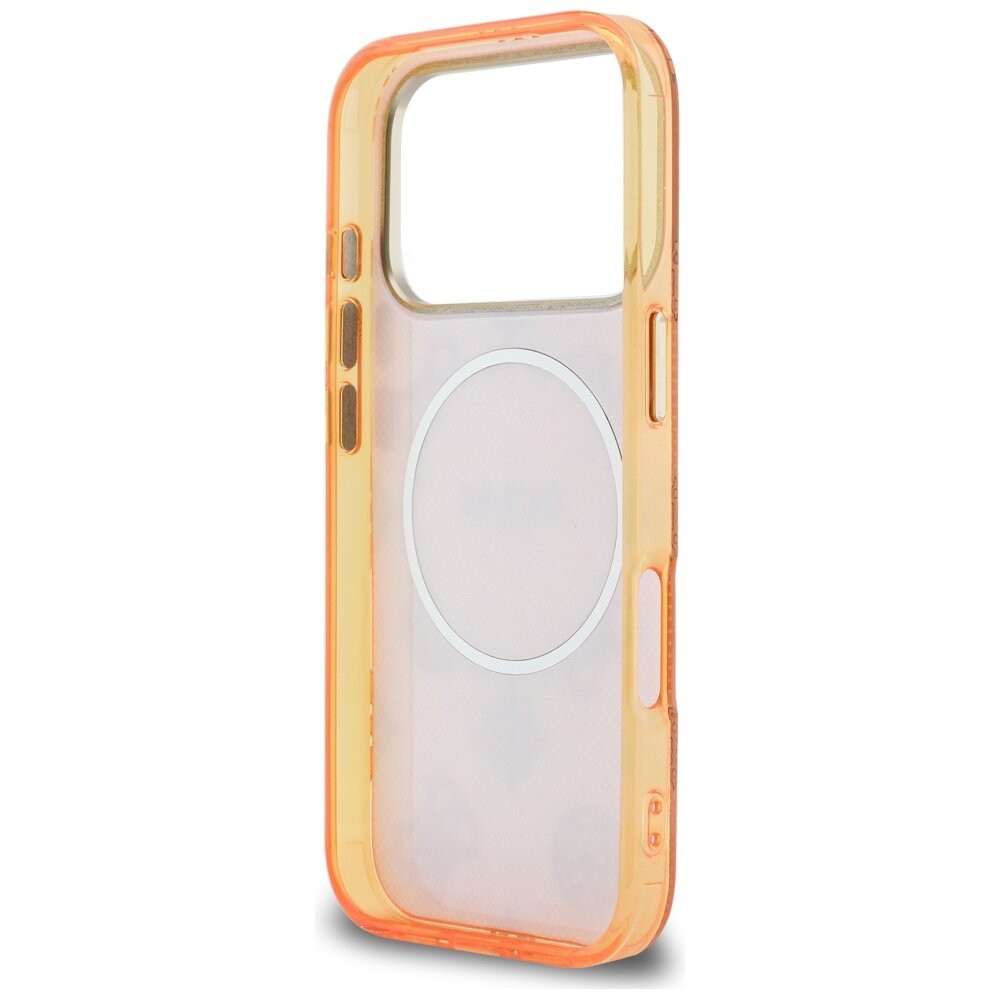 iPhone 17 PRO orange MagSafe IML Peony Dot GUESS nugarėlė 6