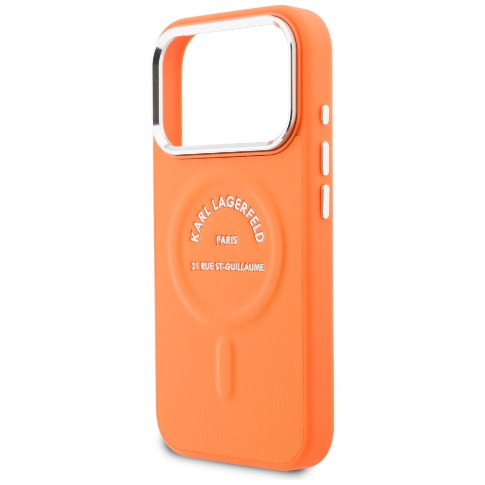 iPhone 17 PRO orange MagSafe PU Karl RSG Logo KARL LAGERFELD nugarėlė 5