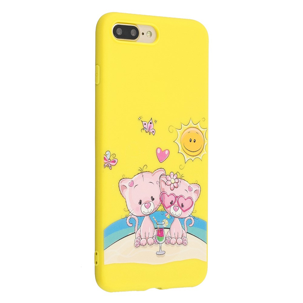 iPhone 7+/8+ geltona matinė tracy nugarėlė Couple Bears 1