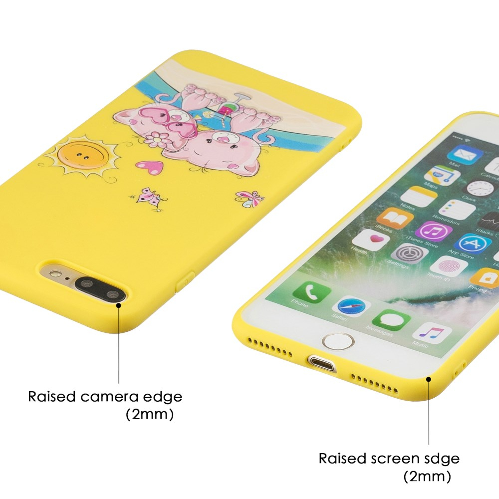 iPhone 7+/8+ geltona matinė tracy nugarėlė Couple Bears 4