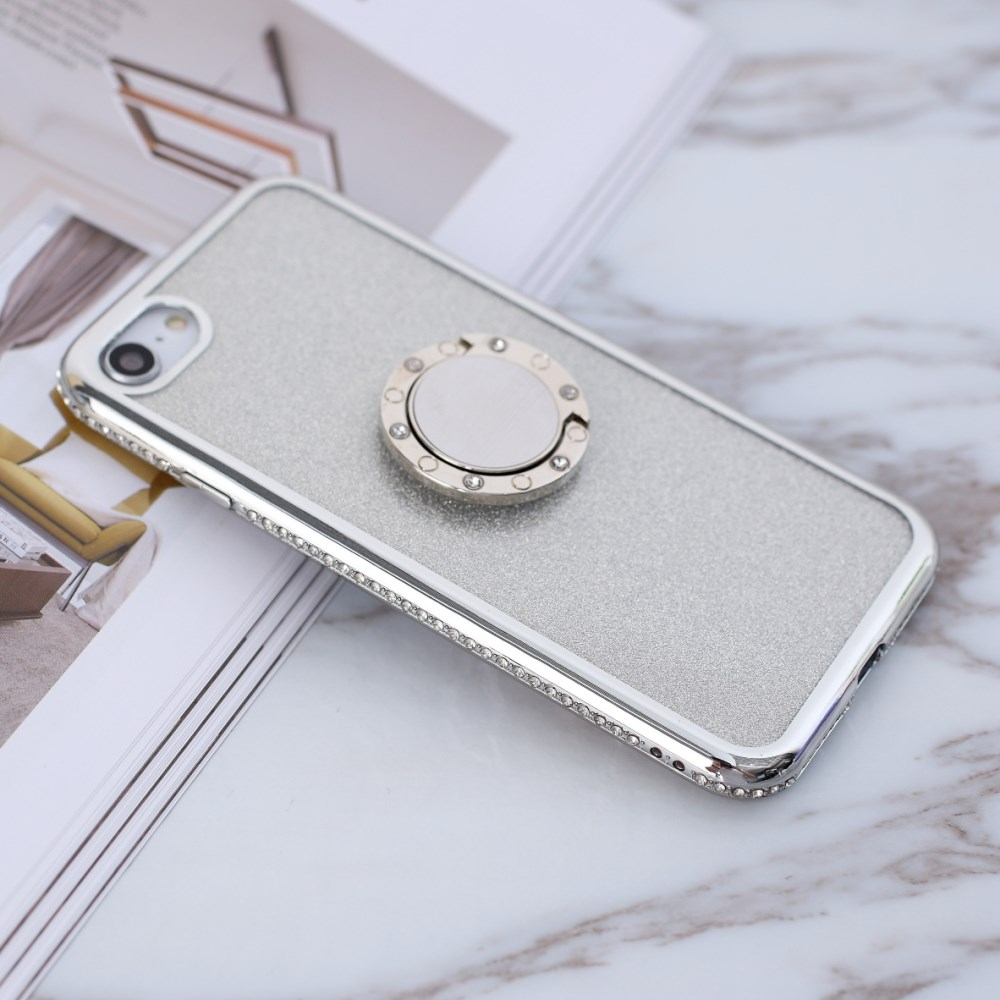 iPhone 7/8/SE 2020 tracy sidabro spalvos Glitter Ring nugarėlė 2