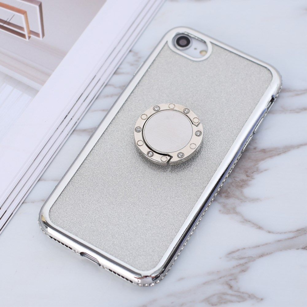 iPhone 7/8/SE 2020 tracy sidabro spalvos Glitter Ring nugarėlė 3