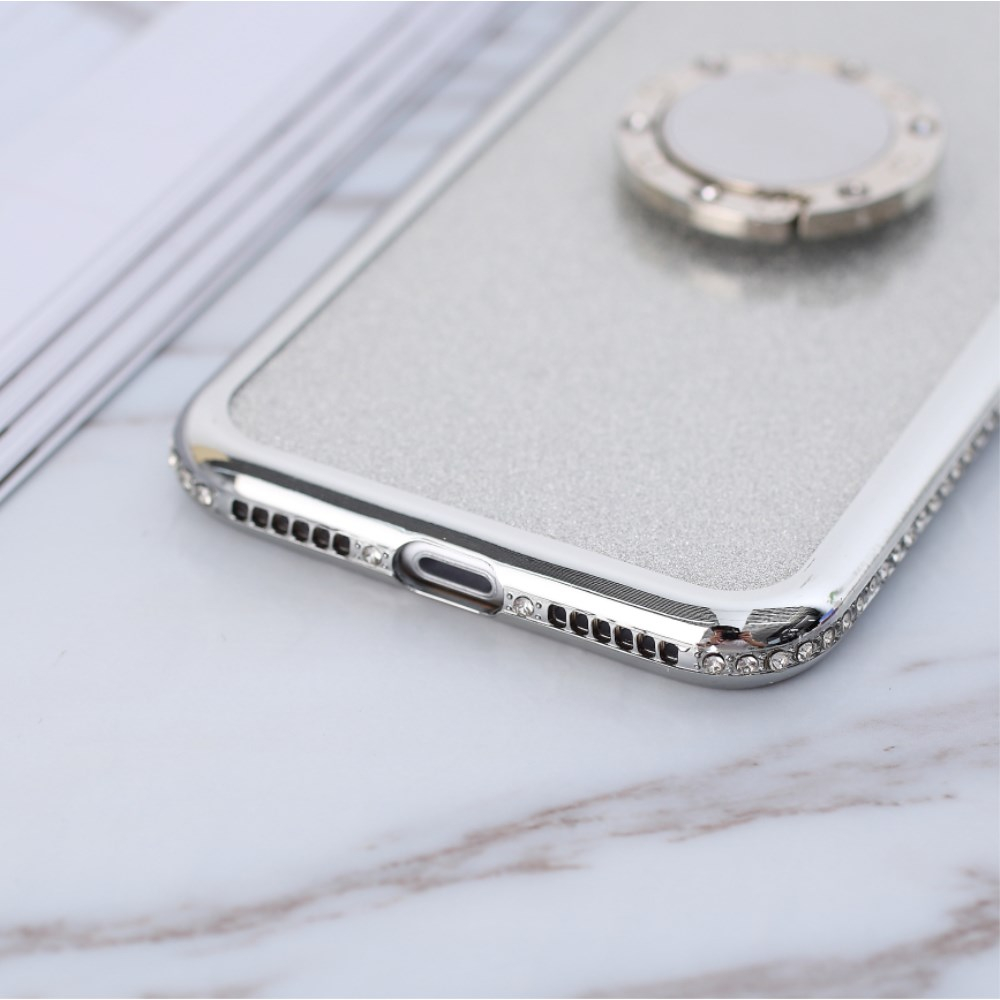 iPhone 7/8/SE 2020 tracy sidabro spalvos Glitter Ring nugarėlė 4