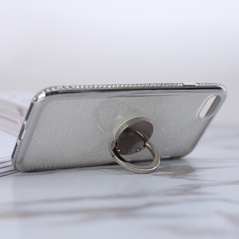iPhone 7/8/SE 2020 tracy sidabro spalvos Glitter Ring nugarėlė 5