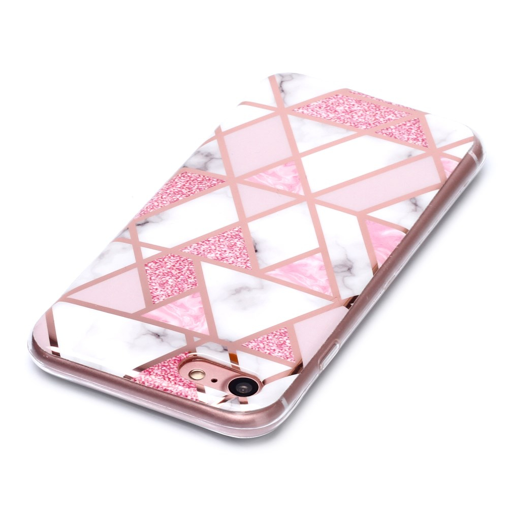 iPhone 7/8/SE 2020/SE 2022 Tracy nugarėlė Geometric marble white/pink 3