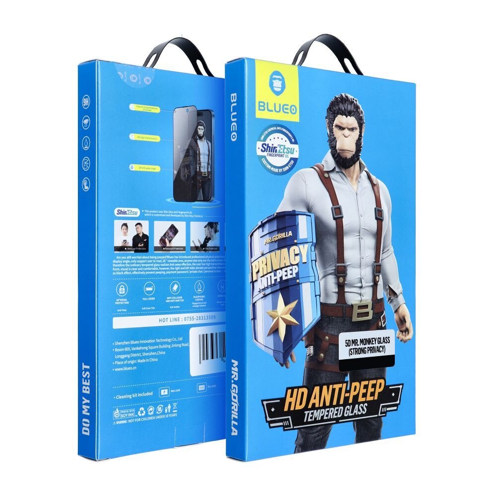 iPhone XR / 11 black pilnas Mr. Monkey 5D PRIVACY stiklas 5