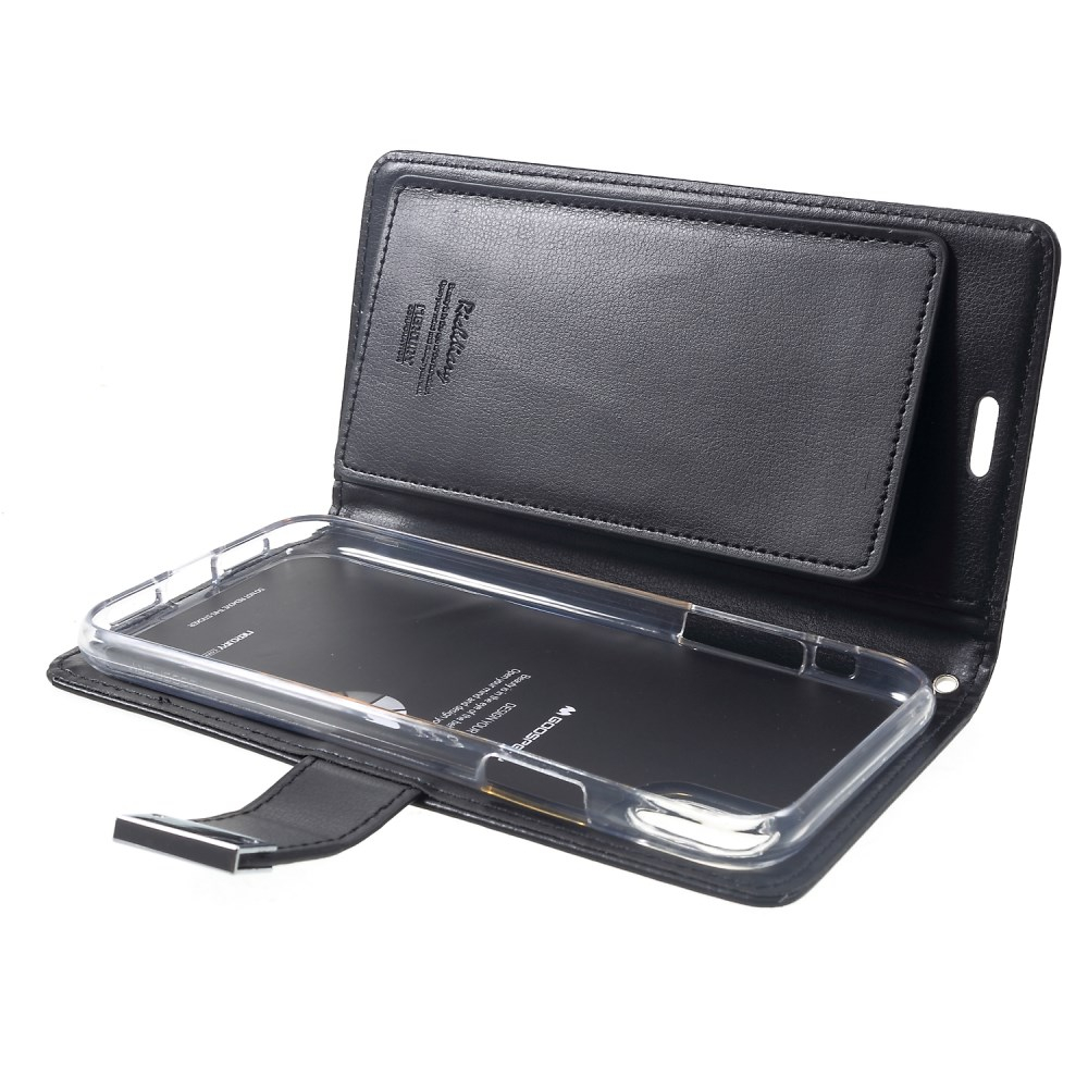 iPhone XR juodas MERCURY RICH DIARY dėklas 6