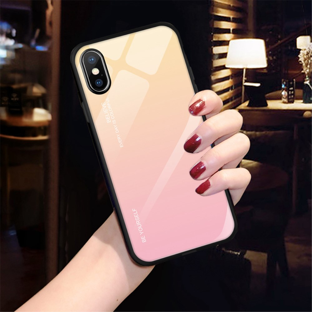 iPhone X/XS rausva tracy GLASS nugarėlė 1