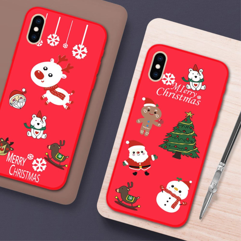 iPhone X/XS Tracy nugarėlė Christmas Grey Deer raudona 3