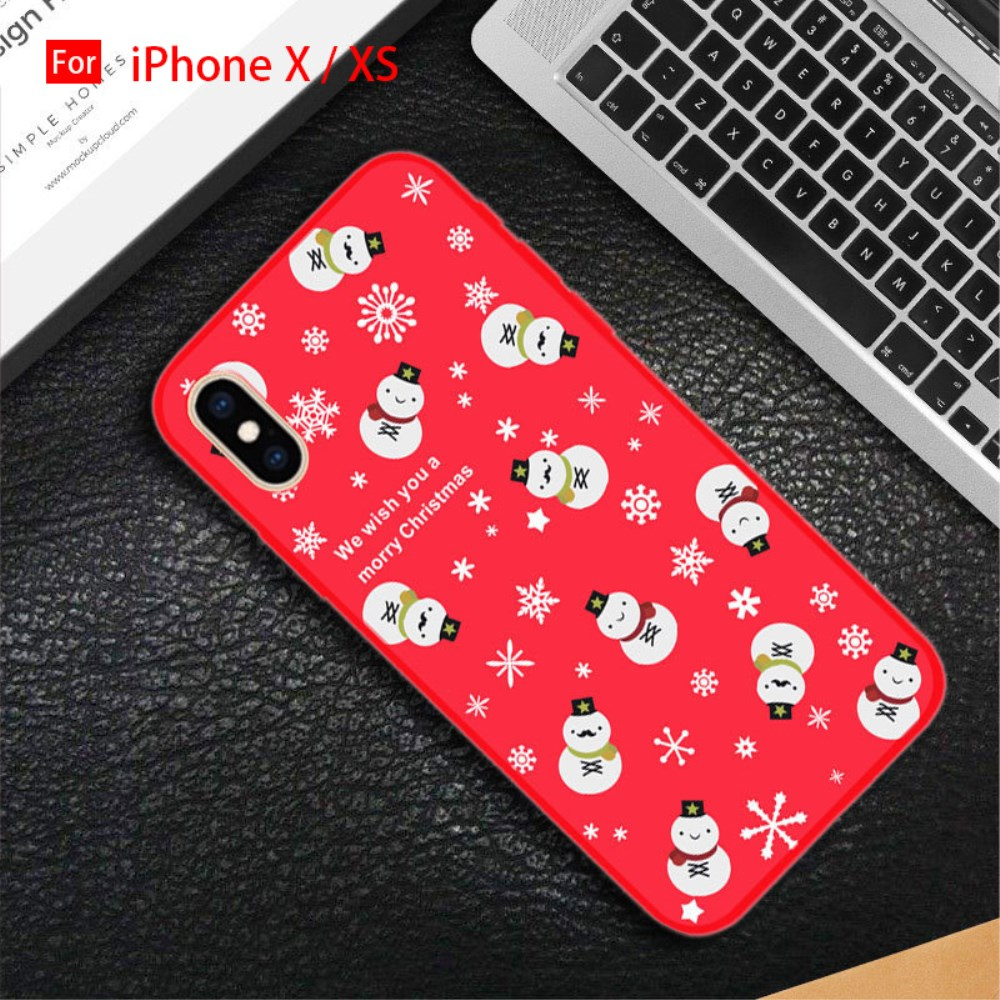 iPhone X/XS Tracy nugarėlė Christmas Snowman raudona