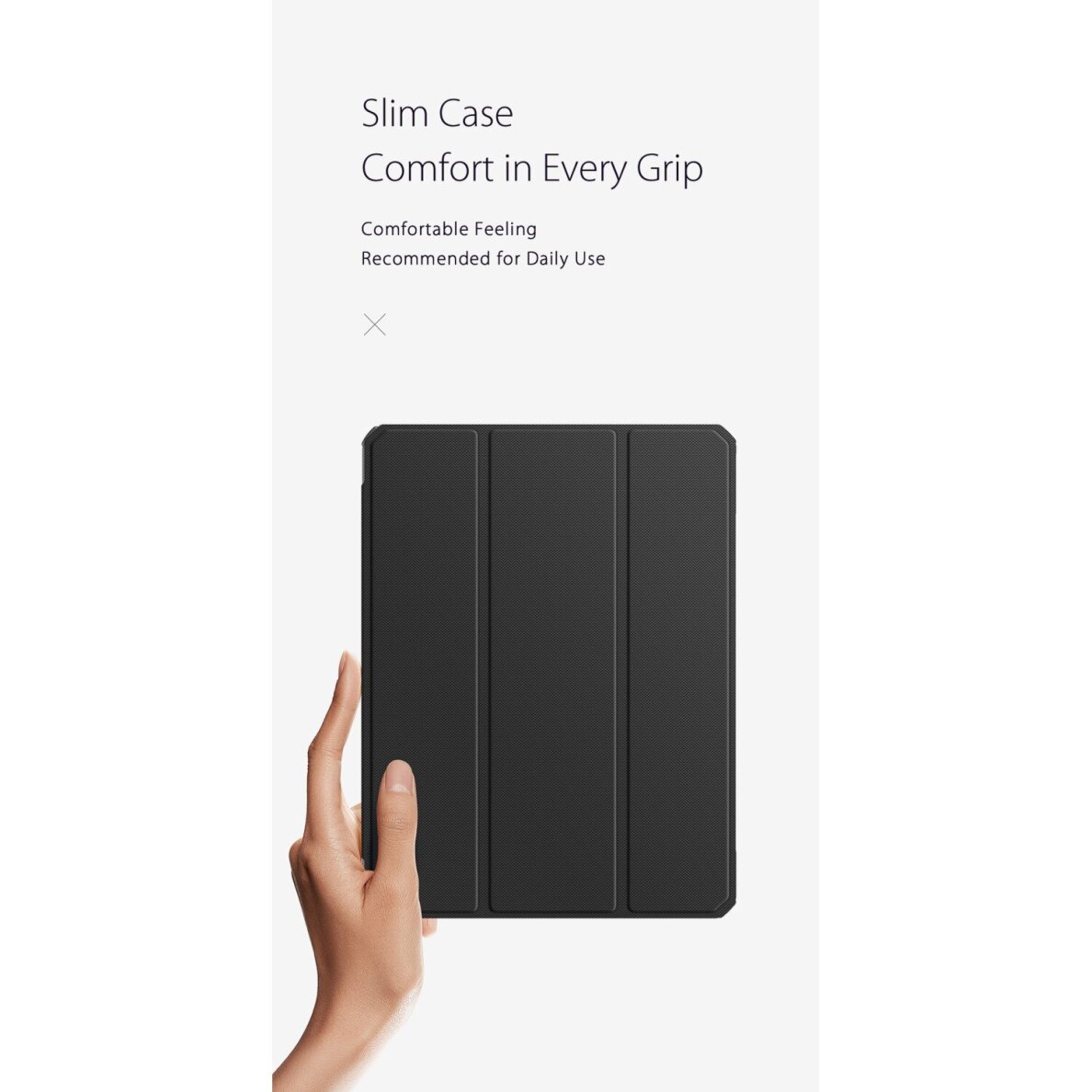 iPad 2025 (A16 / 11th gen) / iPad 10.9 2022 (10th gen) black DUX DUCIS Toby Series clear back dėklas 10