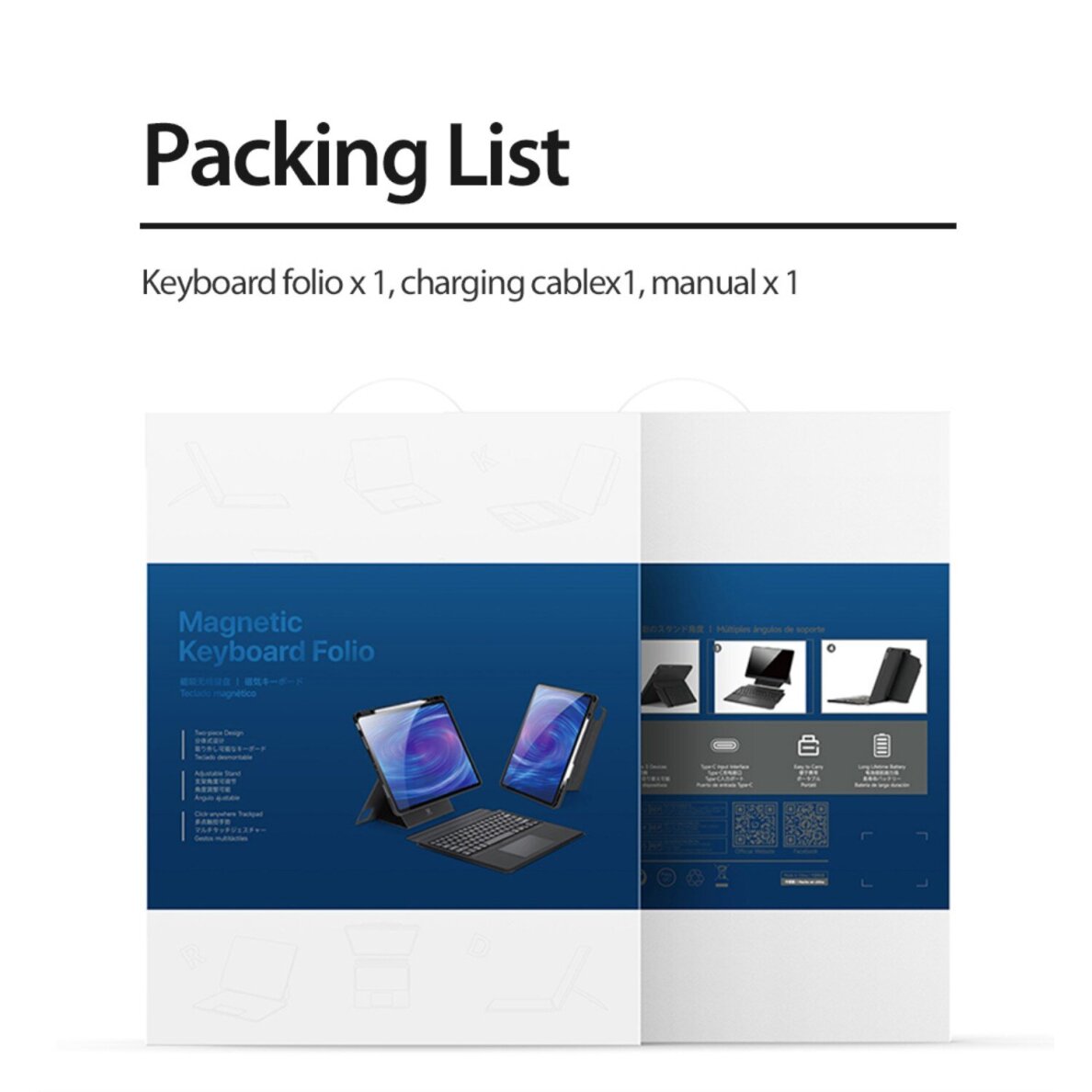 iPad Air 13 (2025 / 2024) / iPad Pro 12.9 (2022 / 2021 / 2020 / 2018) black DUX DUCIS DK Series dėklas su klaviatūra 17