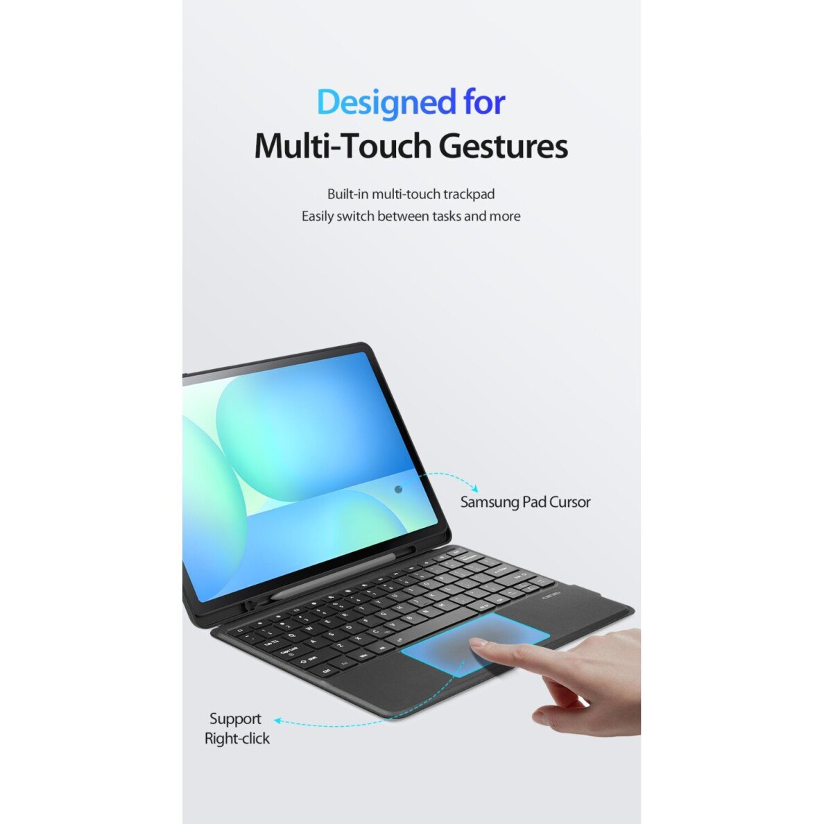 iPad Pro 11 2024 (M4) black DUX DUCIS DK Series dėklas su klaviatūra 2