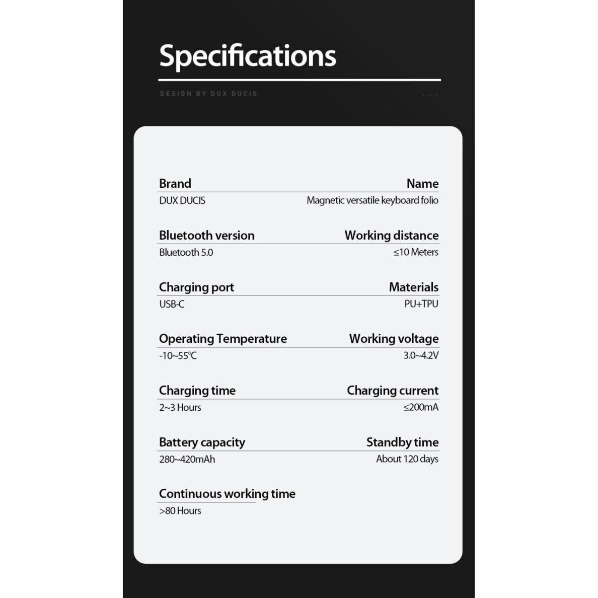 iPad Pro 13 2024 (M4) black DUX DUCIS DK Series dėklas su klaviatūra 11