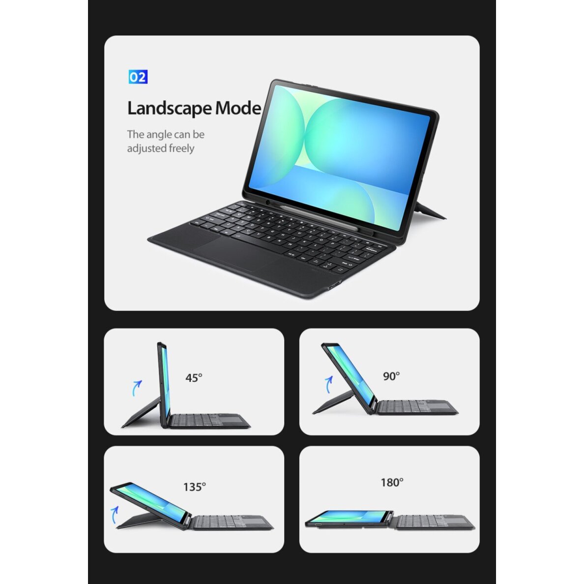 iPad Pro 13 2024 (M4) black DUX DUCIS DK Series dėklas su klaviatūra 19